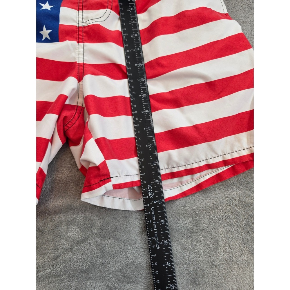 American Flag Patriotic Swim Trunks Mens Large USA Stars and Stripes Board Short - Picture 5 of 6
